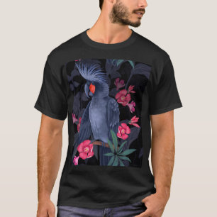 Exotisk Blommigt Black Parrot: Tropiska naturen T Shirt