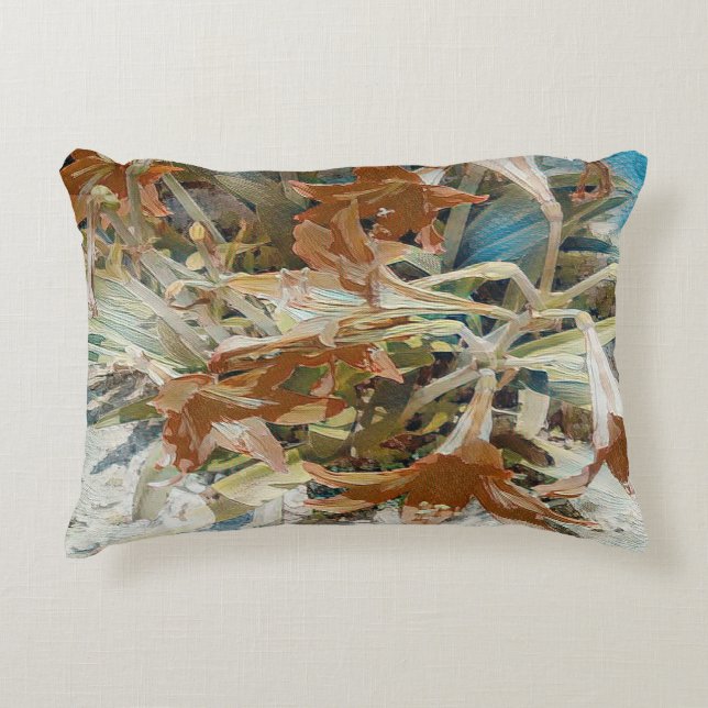 Exotisk Blommigt Prydnadskudde (Framsidan)