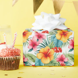 Exotisk blomsterhawaiiansk  presentpapper