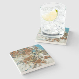 Exotisk blomsterprakt stenunderlägg