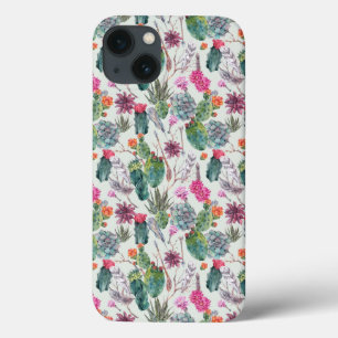 Exotisk Boho vattenfärgkaktus & suckulent mönster