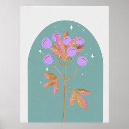 Exotisk botanisk djungelblomma poster