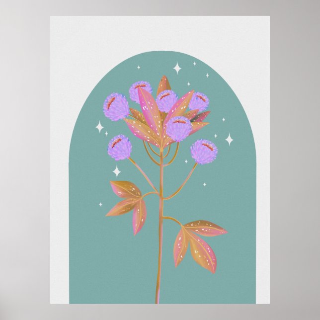 Exotisk botanisk djungelblomma poster (Framsidan)