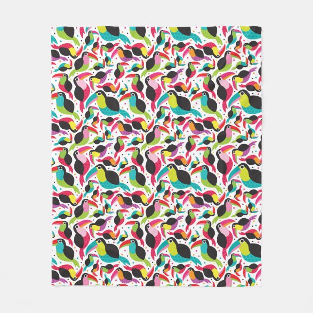 exotisk brazil toucan fågelbakgrund fleecefilt (Framsidan)