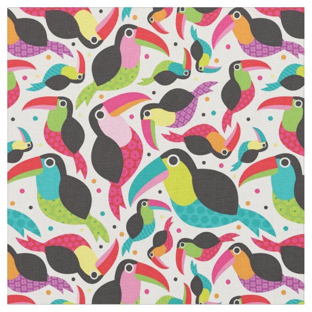 exotisk brazil toucan fågelbakgrund tyg (Närbild)
