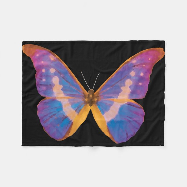 Exotisk Butterfly-vattenfärg Fleecefilt (Framsidan (Horisontell))