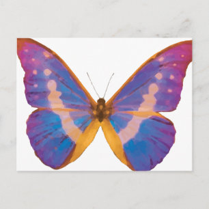 Exotisk Butterfly-vattenfärg Vykort