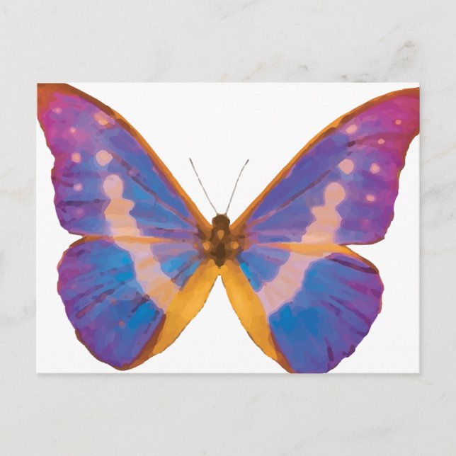 Exotisk Butterfly-vattenfärg Vykort (Framsida)