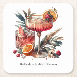 Exotisk Cocktail Underlägg Papper Kvadrat