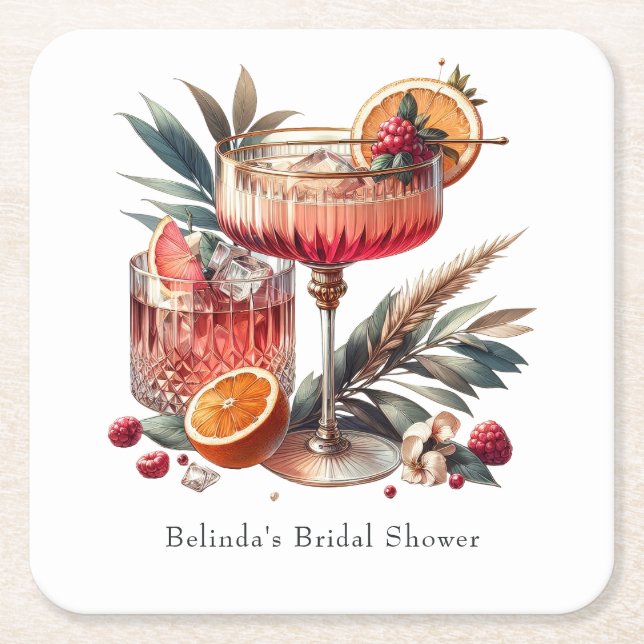 Exotisk Cocktail Underlägg Papper Kvadrat (Framsidan)