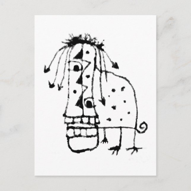 Exotisk djurmonster vykort (Framsida)