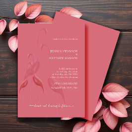 Exotisk Elegant Rosa Flamingo Inbjudningar