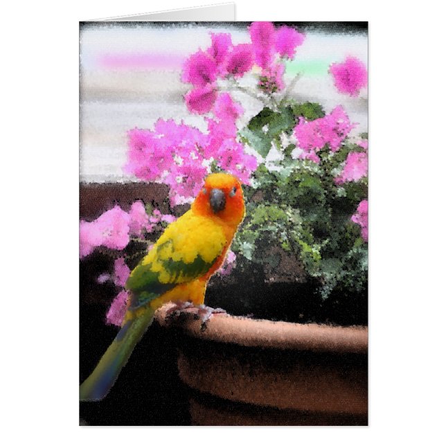 Exotisk fågel hälsningskort (Framsidan)
