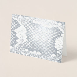 Exotisk fet orm-skal struktur mönster silver folierat kort