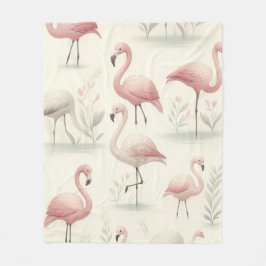 Exotisk Flamingo Fleecefilt