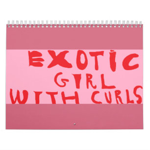 exotisk flicka med krullningskalendern kalender