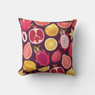Exotisk frukt: färglös, sömlös mönster kudde