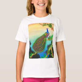 Exotisk grön påfågelT-tröja T-shirt