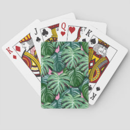 Exotisk Grönt Tropical Löv Mönster Casinokort