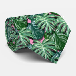 Exotisk Grönt Tropical Löv Mönster Slips