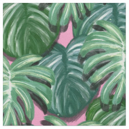 Exotisk Grönt Tropical Löv Mönster Tyg