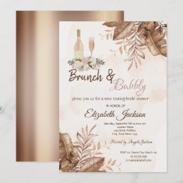 Exotisk höstblomsterbrunch & bubblig bröllopsdusch inbjudningar
