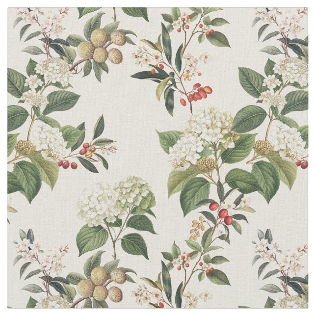 Exotisk Hydrangea frodig botanisk blomsterträdgård Tyg (Närbild)