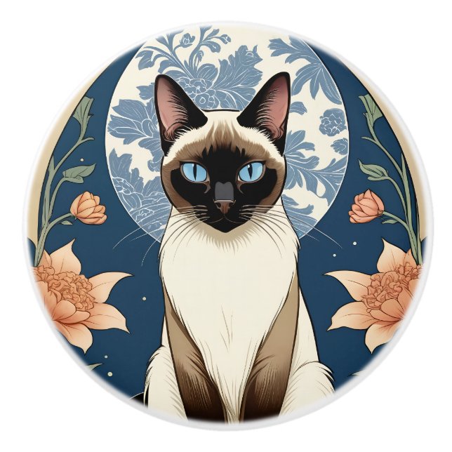 Exotisk katt #1 keramisk Dra Knopp (Framsidan)