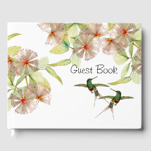Exotisk kolibri fåglar blommor gästbok