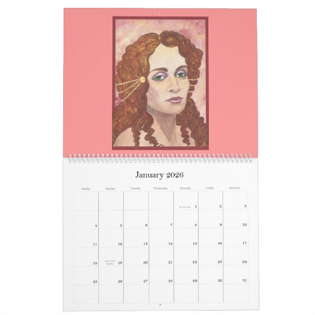 Exotisk kvinnakalender kalender (Jan 2026)