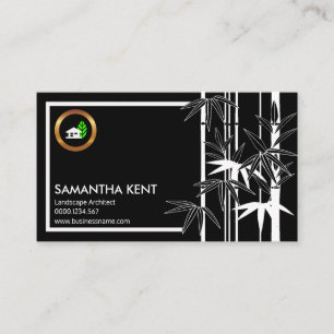 Exotisk landskapsarkitekt för kreativsvartbambu visitkort