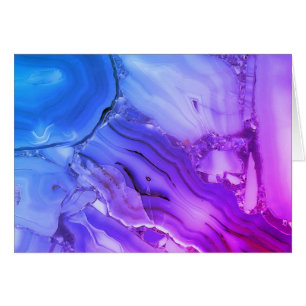 Exotisk Lila Marble Blank Hälsningskort