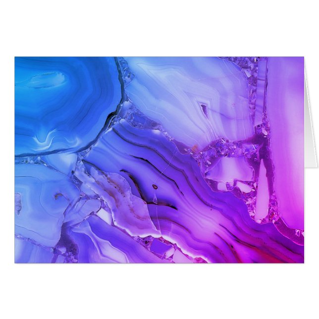 Exotisk Lila Marble Blank Hälsningskort (Framsidan Horizontal)