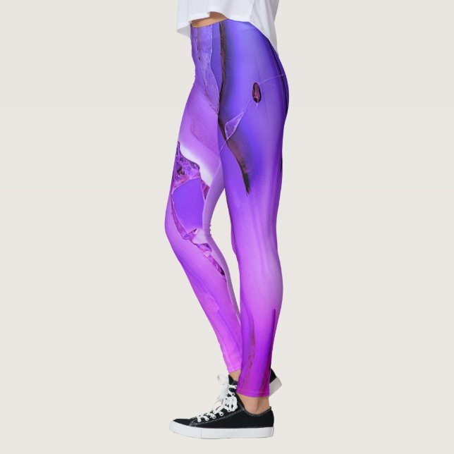 Exotisk Lila Marble Leggings (Vänster)