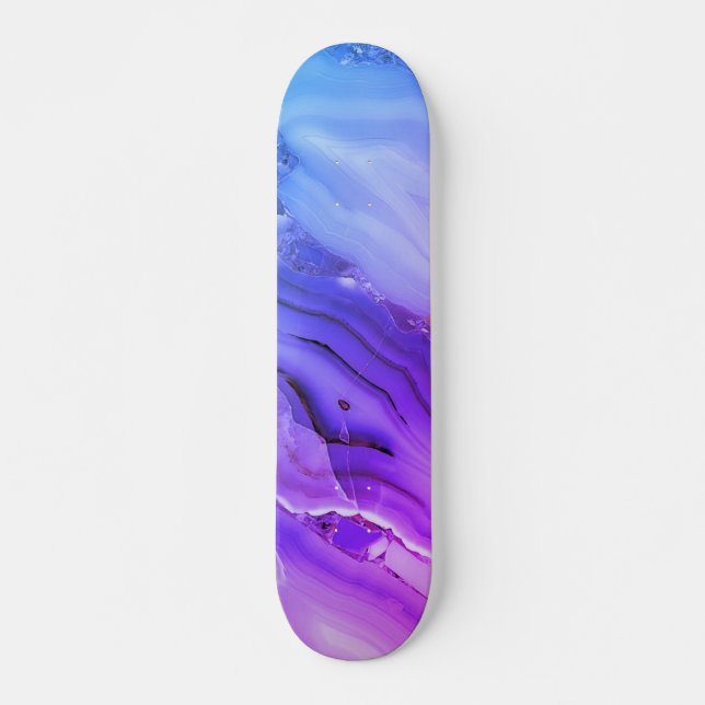 Exotisk Lila Marble Mini Skateboard Bräda 18,5 Cm (Framsida)