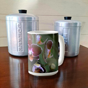 Exotisk Lila Orchids Botaniska Blommigten Kaffemugg