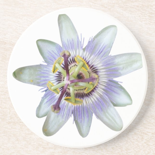 Exotisk Lila Passion Flower Sandstone Underlägg (Framsidan)