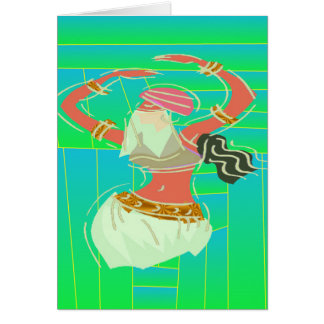 Exotisk magdansös hälsningskort