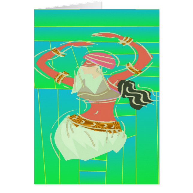 Exotisk magdansös hälsningskort (Framsidan)