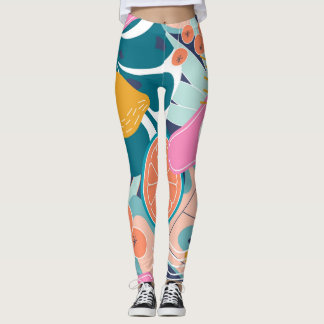 Exotisk, modern djungelkollage. leggings