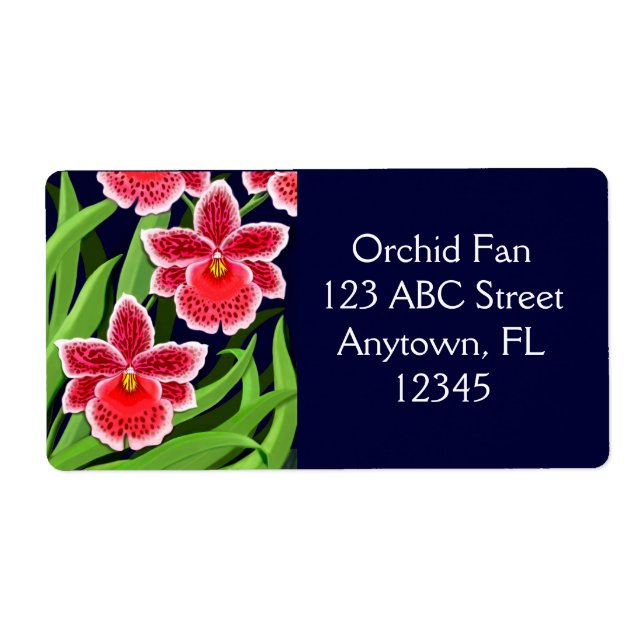 Exotisk Odontoglossum Orchidsetikett Fraktsedel (Framsidan)