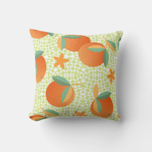 Exotisk Orange Fruit: Tropisk Vintage. Kudde