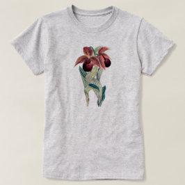 EXOTISK ORKID-ILLUSTRATION (CYPRIPEDIUMTIBETIKUM) TEE SHIRT
