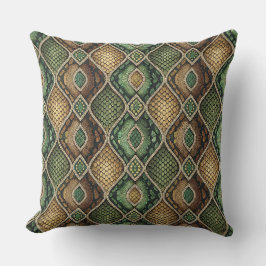 Exotisk Ornamentisk Geometrisk Ormhudsmönsterdesig Kudde