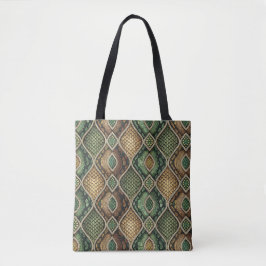 Exotisk Ornamentisk Geometrisk Ormhudsmönsterdesig Tygkasse
