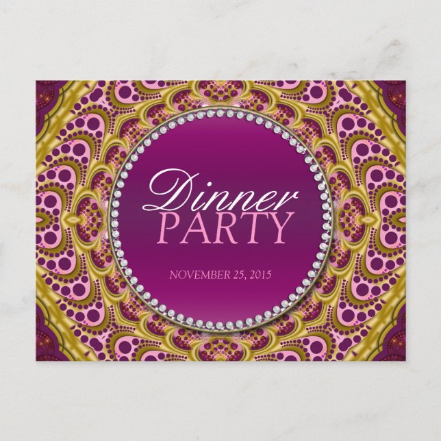 Exotisk Östlig Middagskväll Inbjudan Postkort Vykort (Framsida)