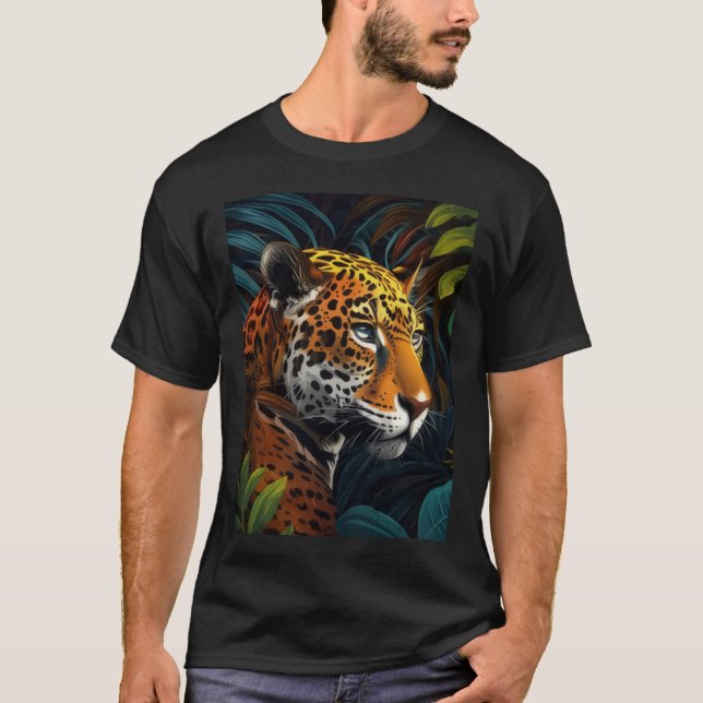 Exotisk regnskog Stor katt herr och dam  T Shirt (Framsida)