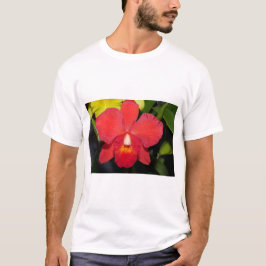 Exotisk röd orkidé t shirt