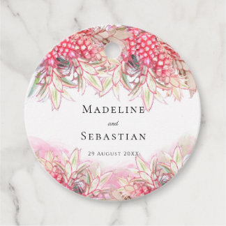 Exotisk Rosa Ananas Bröllop Tack Gåvor Etiketter