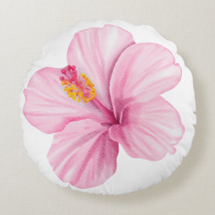 Exotisk Rosa Blomma Rund Kudde